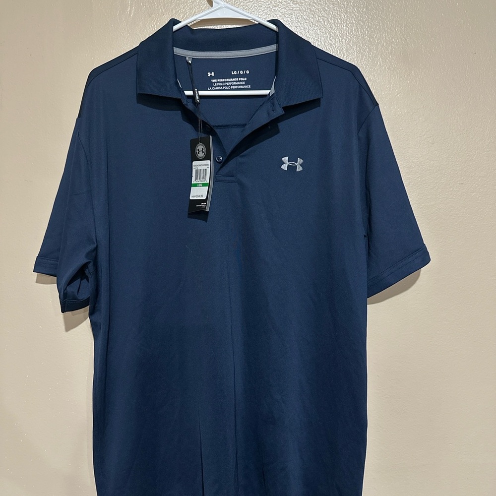 NWT Under Armour Tech Performance Polo – Men’s L – Navy